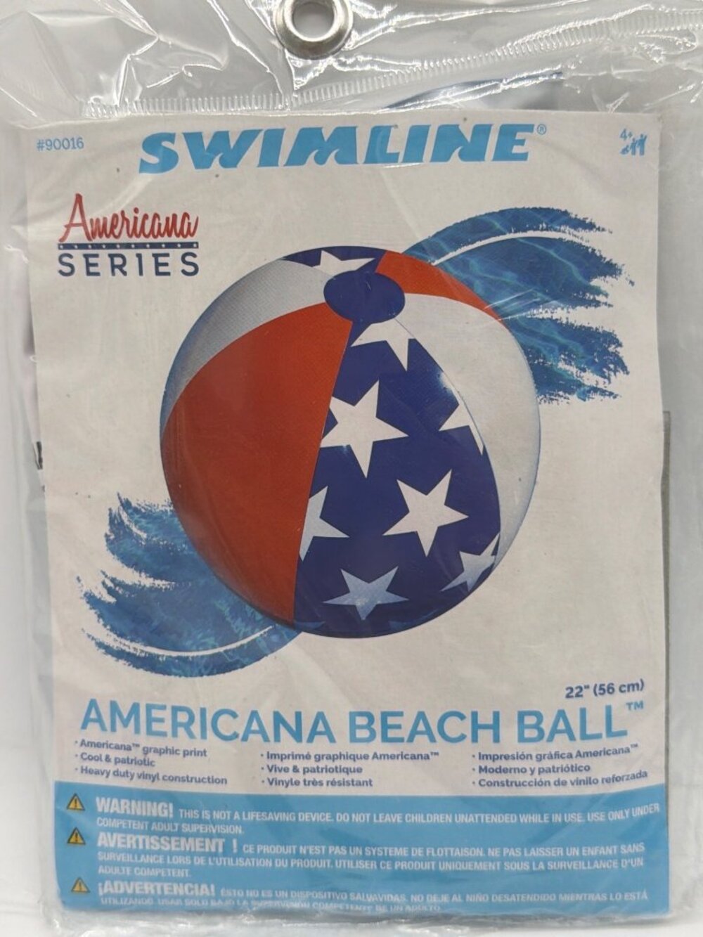 Swimline Americana Series Patriotic Beach Ball 22" Heavy-Duty Vinyl Construction
